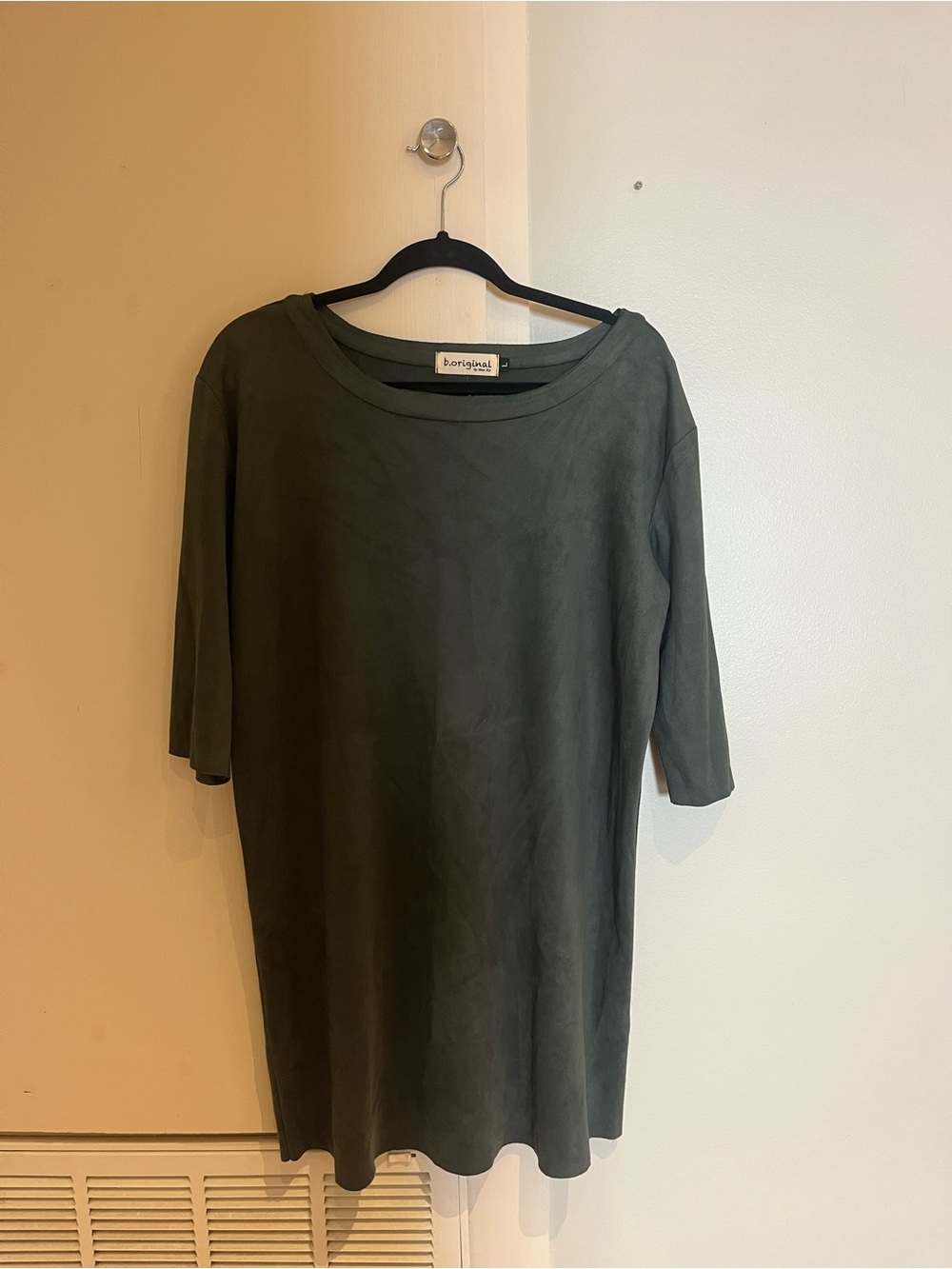 Olive Green Midi Shift Dress